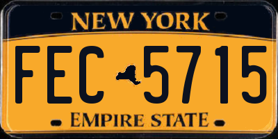 NY license plate FEC5715