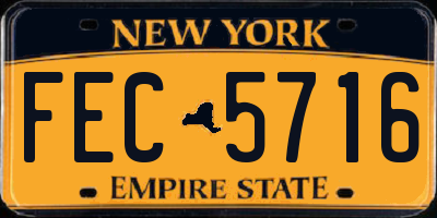 NY license plate FEC5716