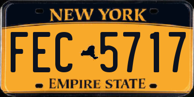 NY license plate FEC5717