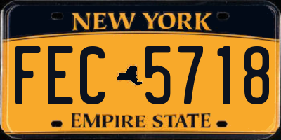 NY license plate FEC5718