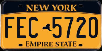 NY license plate FEC5720