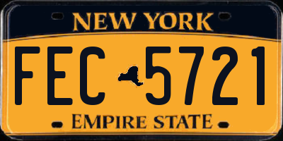NY license plate FEC5721