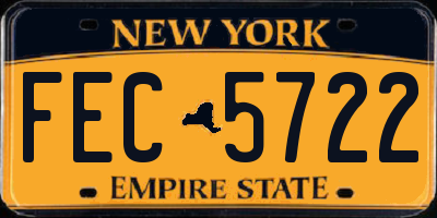 NY license plate FEC5722