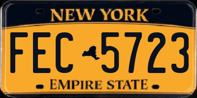 NY license plate FEC5723