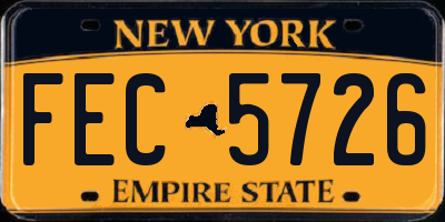 NY license plate FEC5726
