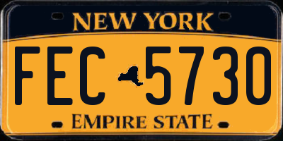 NY license plate FEC5730