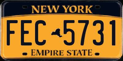 NY license plate FEC5731