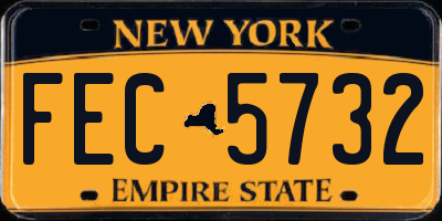 NY license plate FEC5732
