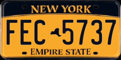 NY license plate FEC5737