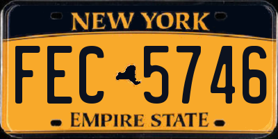NY license plate FEC5746
