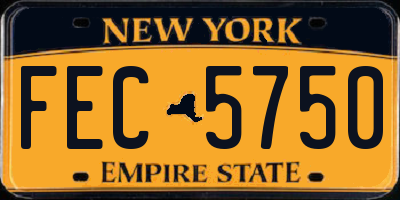 NY license plate FEC5750