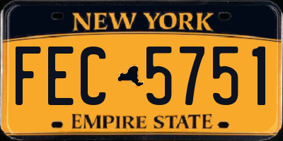 NY license plate FEC5751