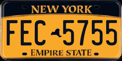 NY license plate FEC5755