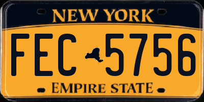 NY license plate FEC5756