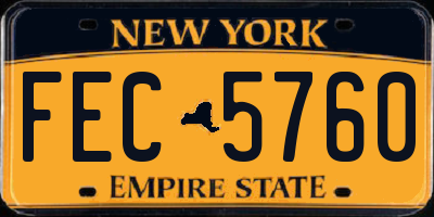 NY license plate FEC5760