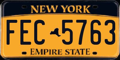 NY license plate FEC5763