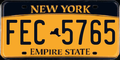 NY license plate FEC5765