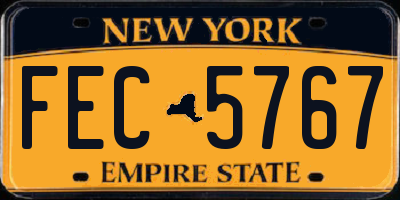 NY license plate FEC5767