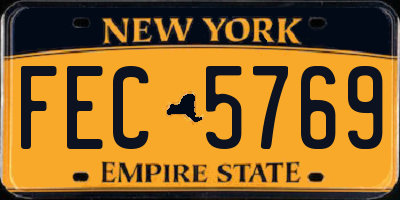 NY license plate FEC5769