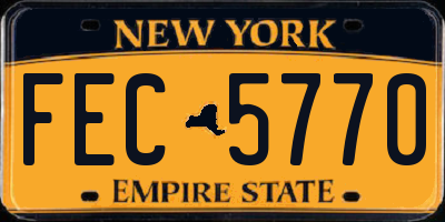 NY license plate FEC5770