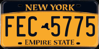 NY license plate FEC5775