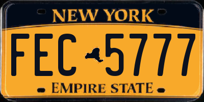 NY license plate FEC5777
