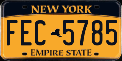 NY license plate FEC5785