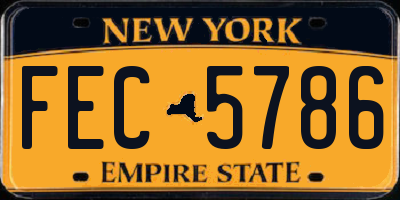 NY license plate FEC5786