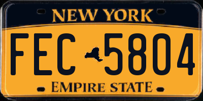 NY license plate FEC5804