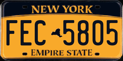 NY license plate FEC5805
