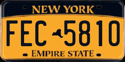 NY license plate FEC5810
