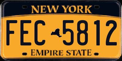 NY license plate FEC5812