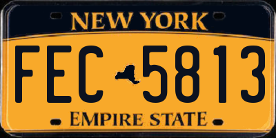 NY license plate FEC5813