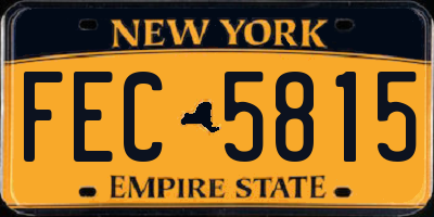 NY license plate FEC5815