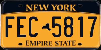 NY license plate FEC5817