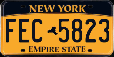 NY license plate FEC5823