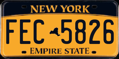 NY license plate FEC5826