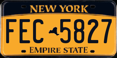 NY license plate FEC5827