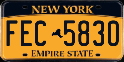 NY license plate FEC5830
