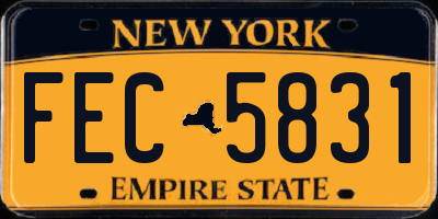 NY license plate FEC5831