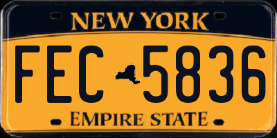 NY license plate FEC5836