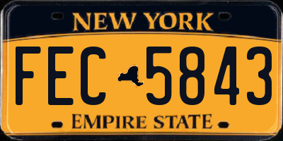 NY license plate FEC5843