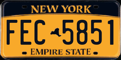 NY license plate FEC5851