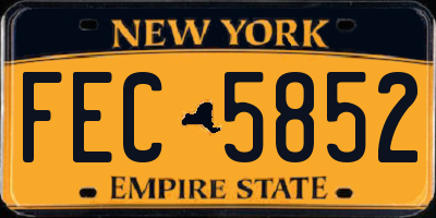NY license plate FEC5852