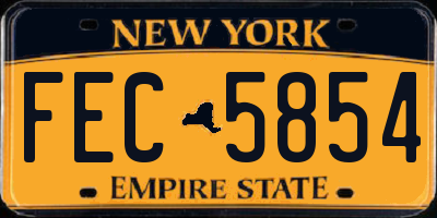 NY license plate FEC5854