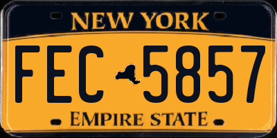 NY license plate FEC5857