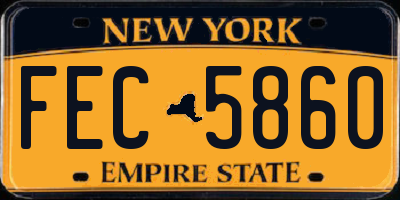 NY license plate FEC5860