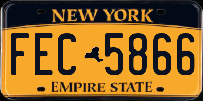 NY license plate FEC5866