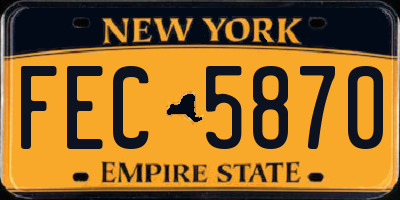 NY license plate FEC5870