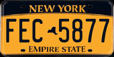 NY license plate FEC5877